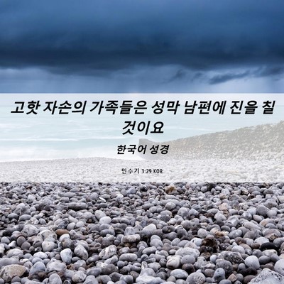 Picture 06 - 민수기 3:29 KOR - 고핫 자손의 가족들은 성막 남편에 - Bible Verse Picture