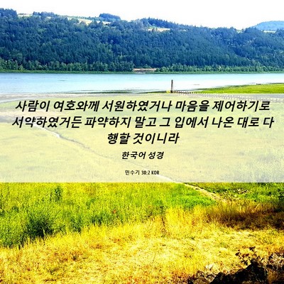 Picture 06 - 민수기 30:2 KOR - 사람이 여호와께 서원하였거나 - Bible Verse Picture