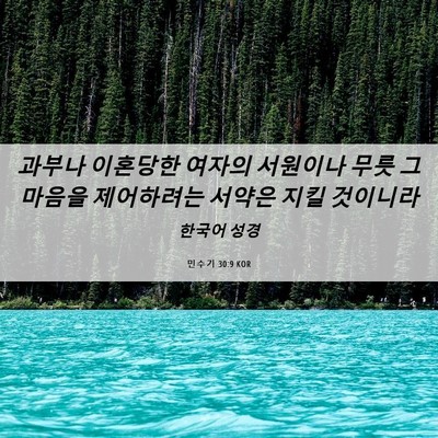 Picture 06 - 민수기 30:9 KOR - 과부나 이혼당한 여자의 서원이나 - Bible Verse Picture