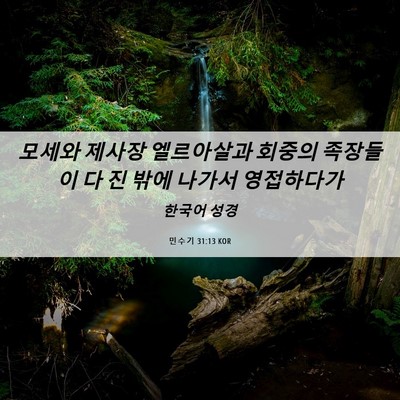 Picture 06 - 민수기 31:13 KOR - 모세와 제사장 엘르아살과 회중의 - Bible Verse Picture
