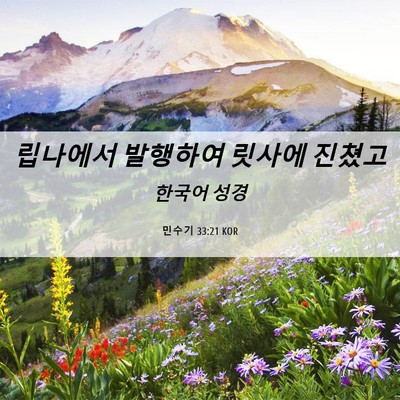 Picture 06 - 민수기 33:21 KOR - 립나에서 발행하여 릿사에 - Bible Verse Picture