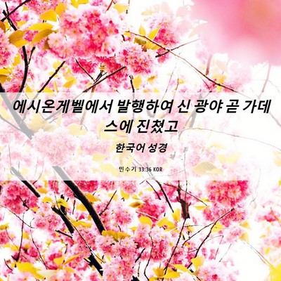 Picture 06 - 민수기 33:36 KOR - 에시온게벨에서 발행하여 신 광야 곧 - Bible Verse Picture
