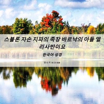 Picture 06 - 민수기 34:25 KOR - 스블론 자손 지파의 족장 바르낙의 - Bible Verse Picture