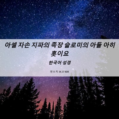 Picture 06 - 민수기 34:27 KOR - 아셀 자손 지파의 족장 슬로미의 - Bible Verse Picture