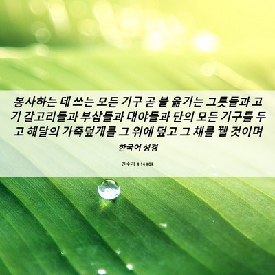 Picture 06 - 민수기 4:14 KOR - 봉사하는 데 쓰는 모든 기구 곧 불 - Bible Verse Picture