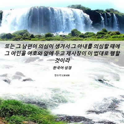 Picture 06 - 민수기 5:30 KOR - 또는 그 남편이 의심이 생겨서 그 - Bible Verse Picture