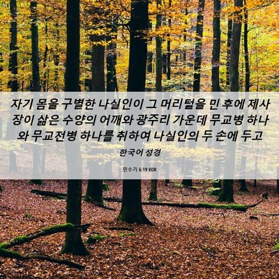 Picture 06 - 민수기 6:19 KOR - 자기 몸을 구별한 나실인이 그 - Bible Verse Picture