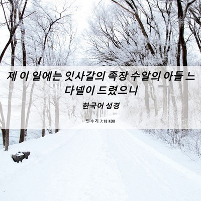 Picture 06 - 민수기 7:18 KOR - 제 이 일에는 잇사갈의 족장 수알의 - Bible Verse Picture