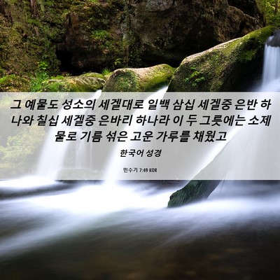 Picture 06 - 민수기 7:49 KOR - 그 예물도 성소의 세겔대로 일백 - Bible Verse Picture