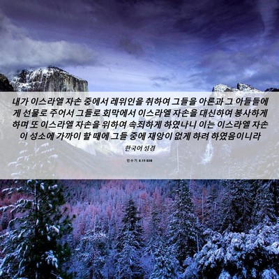 Picture 06 - 민수기 8:19 KOR - 내가 이스라엘 자손 중에서 레위인을 - Bible Verse Picture