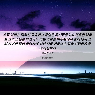 Picture 06 - 베드로전서 2:9 KOR - 오직 너희는 택하신 족속이요 왕같은 - Bible Verse Picture