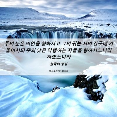 Picture 06 - 베드로전서 3:12 KOR - 주의 눈은 의인을 향하시고 그의 - Bible Verse Picture