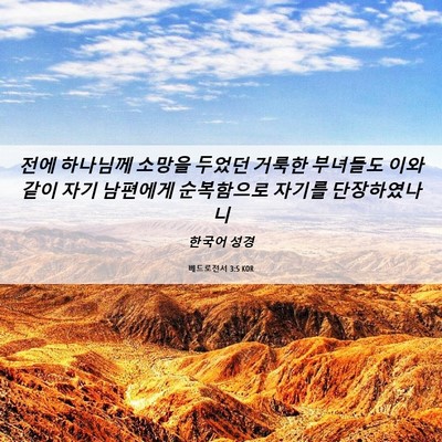 Picture 06 - 베드로전서 3:5 KOR - 전에 하나님께 소망을 두었던 거룩한 - Bible Verse Picture