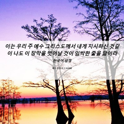 Picture 06 - 베드로후서 1:14 KOR - 이는 우리 주 예수 그리스도께서 - Bible Verse Picture