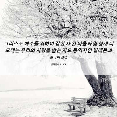 Picture 06 - 빌레몬서 1:1 KOR - 그리스도 예수를 위하여 갇힌 자 된 - Bible Verse Picture