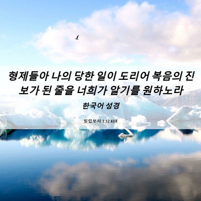 Picture 06 - 빌립보서 1:12 KOR - 형제들아 나의 당한 일이 도리어 - Bible Verse Picture