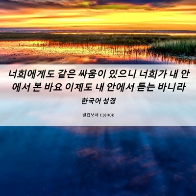 Picture 06 - 빌립보서 1:30 KOR - 너희에게도 같은 싸움이 있으니 - Bible Verse Picture