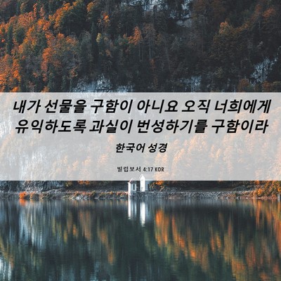 Picture 06 - 빌립보서 4:17 KOR - 내가 선물을 구함이 아니요 오직 - Bible Verse Picture