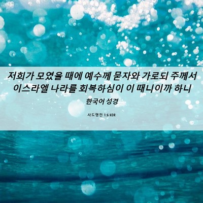 Picture 06 - 사도행전 1:6 KOR - 저희가 모였을 때에 예수께 묻자와 - Bible Verse Picture