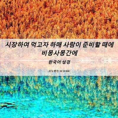 Picture 06 - 사도행전 10:10 KOR - 시장하여 먹고자 하매 사람이 준비할 - Bible Verse Picture