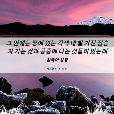 Picture 06 - 사도행전 10:12 KOR - 그 안에는 땅에 있는 각색 네 발 가진 - Bible Verse Picture