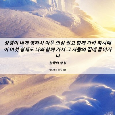 Picture 06 - 사도행전 11:12 KOR - 성령이 내게 명하사 아무 의심 말고 - Bible Verse Picture