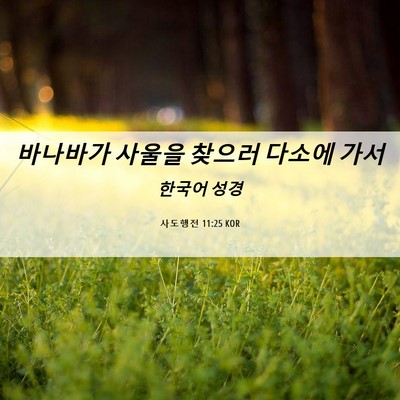 Picture 06 - 사도행전 11:25 KOR - 바나바가 사울을 찾으러 다소에 - Bible Verse Picture