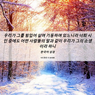 Picture 06 - 사도행전 17:28 KOR - 우리가 그를 힘입어 살며 기동하며 - Bible Verse Picture