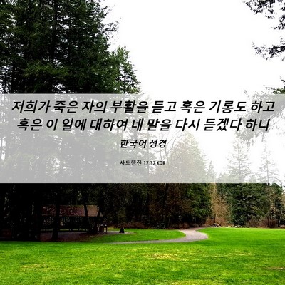 Picture 06 - 사도행전 17:32 KOR - 저희가 죽은 자의 부활을 듣고 혹은 - Bible Verse Picture