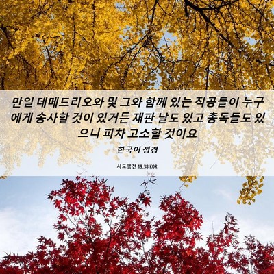 Picture 06 - 사도행전 19:38 KOR - 만일 데메드리오와 및 그와 함께 - Bible Verse Picture