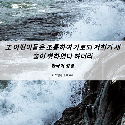 Picture 06 - 사도행전 2:13 KOR - 또 어떤이들은 조롱하여 가로되 - Bible Verse Picture