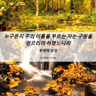 Picture 06 - 사도행전 2:21 KOR - 누구든지 주의 이름을 부르는 자는 - Bible Verse Picture
