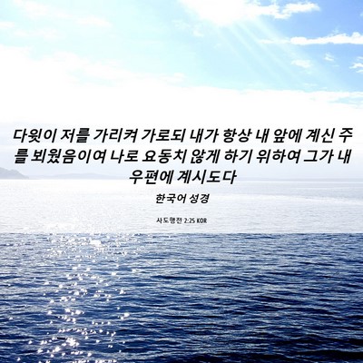 Picture 06 - 사도행전 2:25 KOR - 다윗이 저를 가리켜 가로되 내가 - Bible Verse Picture