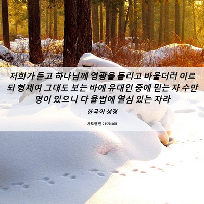 Picture 06 - 사도행전 21:20 KOR - 저희가 듣고 하나님께 영광을 돌리고 - Bible Verse Picture