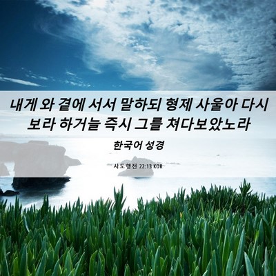 Picture 06 - 사도행전 22:13 KOR - 내게 와 곁에 서서 말하되 형제 - Bible Verse Picture
