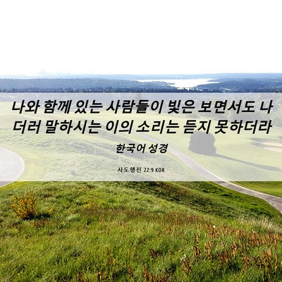 Picture 06 - 사도행전 22:9 KOR - 나와 함께 있는 사람들이 빛은 - Bible Verse Picture