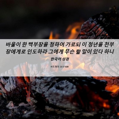 Picture 06 - 사도행전 23:17 KOR - 바울이 한 백부장을 청하여 가로되 - Bible Verse Picture