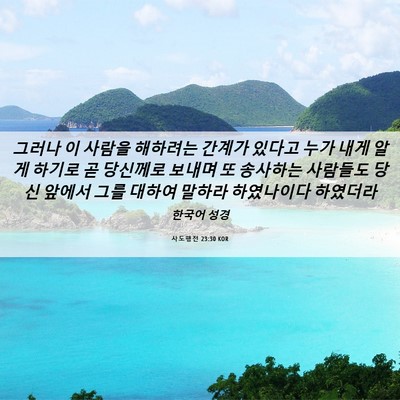 Picture 06 - 사도행전 23:30 KOR - 그러나 이 사람을 해하려는 간계가 - Bible Verse Picture