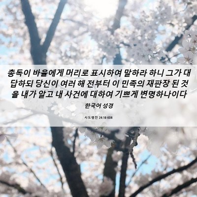 Picture 06 - 사도행전 24:10 KOR - 총독이 바울에게 머리로 표시하여 - Bible Verse Picture