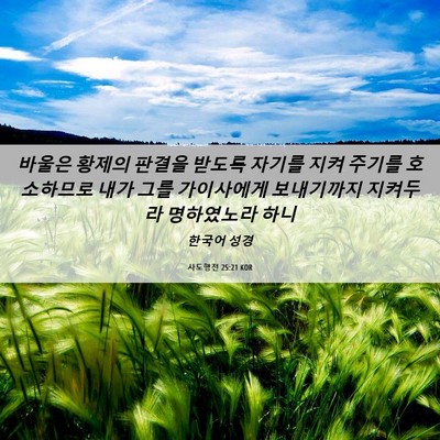 Picture 06 - 사도행전 25:21 KOR - 바울은 황제의 판결을 받도록 자기를 - Bible Verse Picture