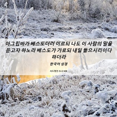 Picture 06 - 사도행전 25:22 KOR - 아그립바가 베스도더러 이르되 나도 - Bible Verse Picture