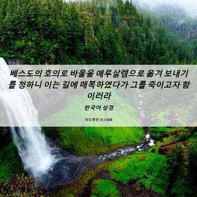 Picture 06 - 사도행전 25:3 KOR - 베스도의 호의로 바울을 - Bible Verse Picture