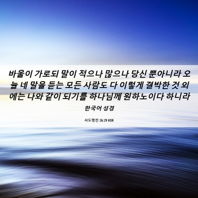 Picture 06 - 사도행전 26:29 KOR - 바울이 가로되 말이 적으나 많으나 - Bible Verse Picture