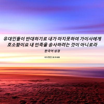 Picture 06 - 사도행전 28:19 KOR - 유대인들이 반대하기로 내가 - Bible Verse Picture