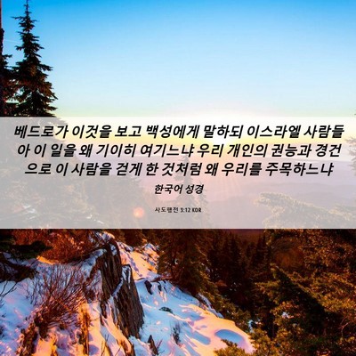Picture 06 - 사도행전 3:12 KOR - 베드로가 이것을 보고 백성에게 - Bible Verse Picture