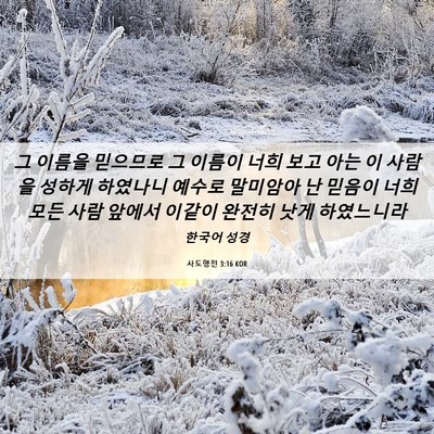 Picture 06 - 사도행전 3:16 KOR - 그 이름을 믿으므로 그 이름이 너희 - Bible Verse Picture