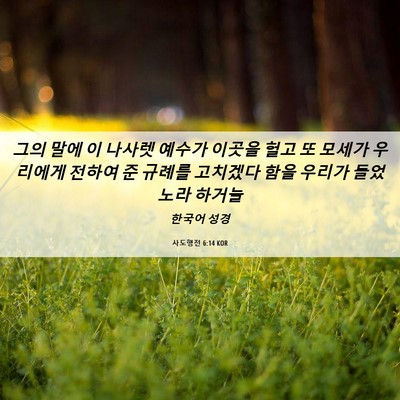 Picture 06 - 사도행전 6:14 KOR - 그의 말에 이 나사렛 예수가 이곳을 - Bible Verse Picture