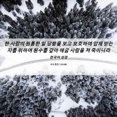 Picture 06 - 사도행전 7:24 KOR - 한 사람의 원통한 일 당함을 보고 - Bible Verse Picture