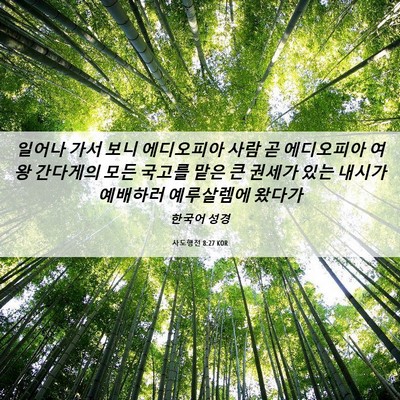 Picture 06 - 사도행전 8:27 KOR - 일어나 가서 보니 에디오피아 사람 - Bible Verse Picture