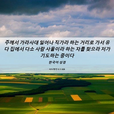 Picture 06 - 사도행전 9:11 KOR - 주께서 가라사대 일어나 직가라 하는 - Bible Verse Picture